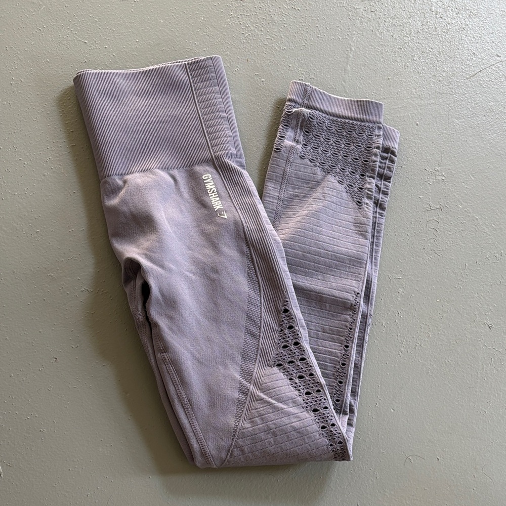 Gym Shark Lavender Compression Leggings - Mesh Detail - xs